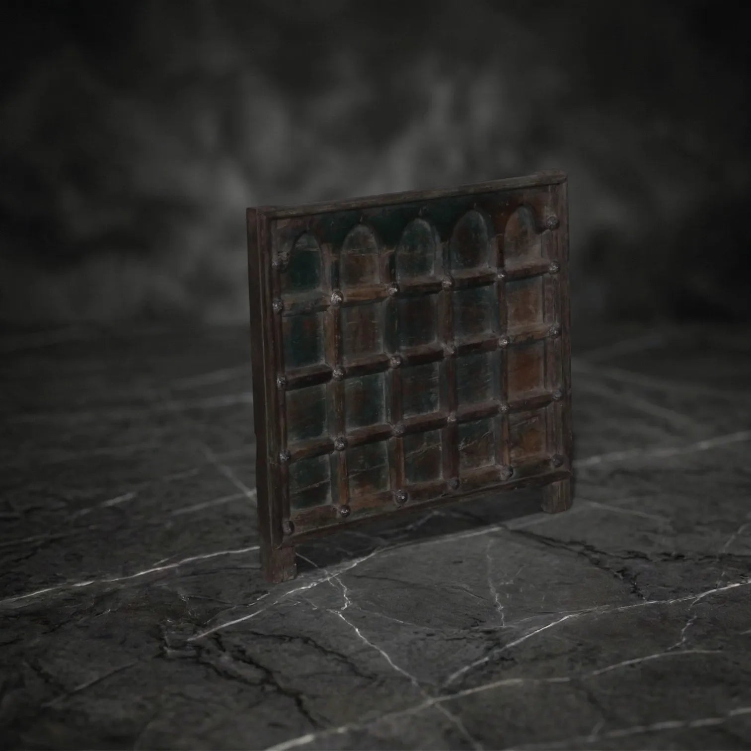 Vintage Hand-Carved Wooden Wall Panel