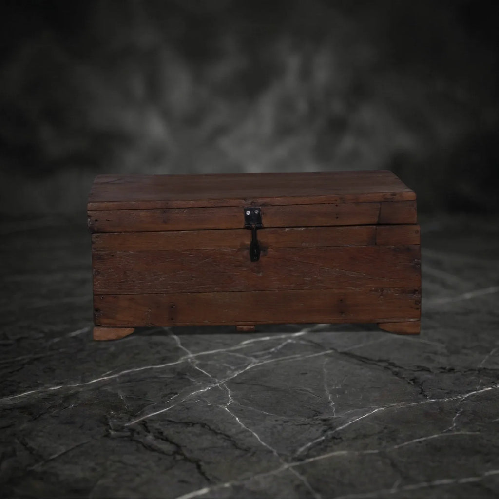Antique British Colonial Style Campaign Trunk