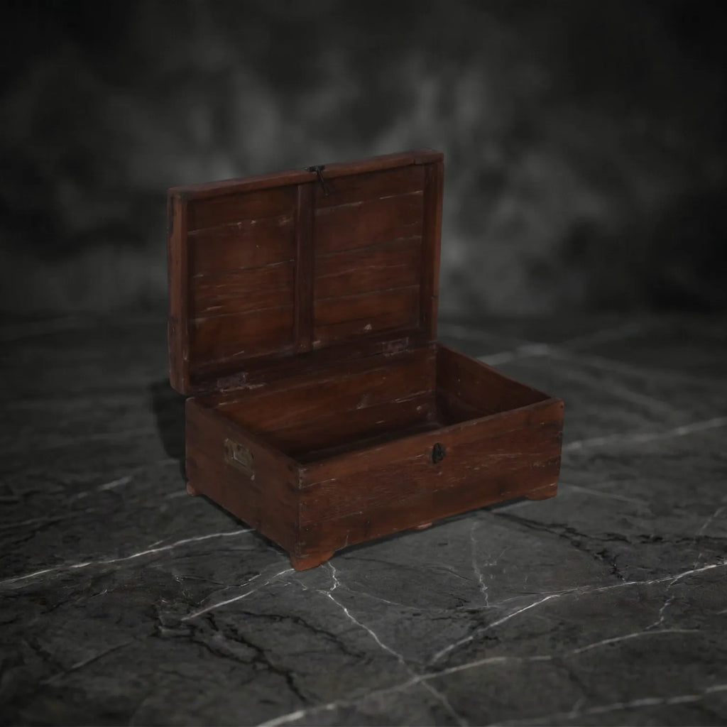 Antique British Colonial Style Campaign Trunk