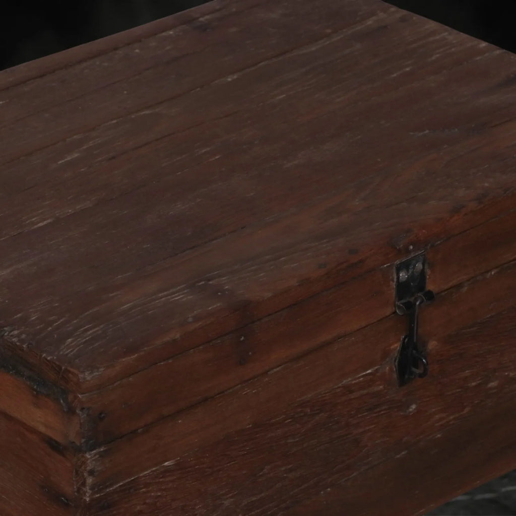 Antique British Colonial Style Campaign Trunk