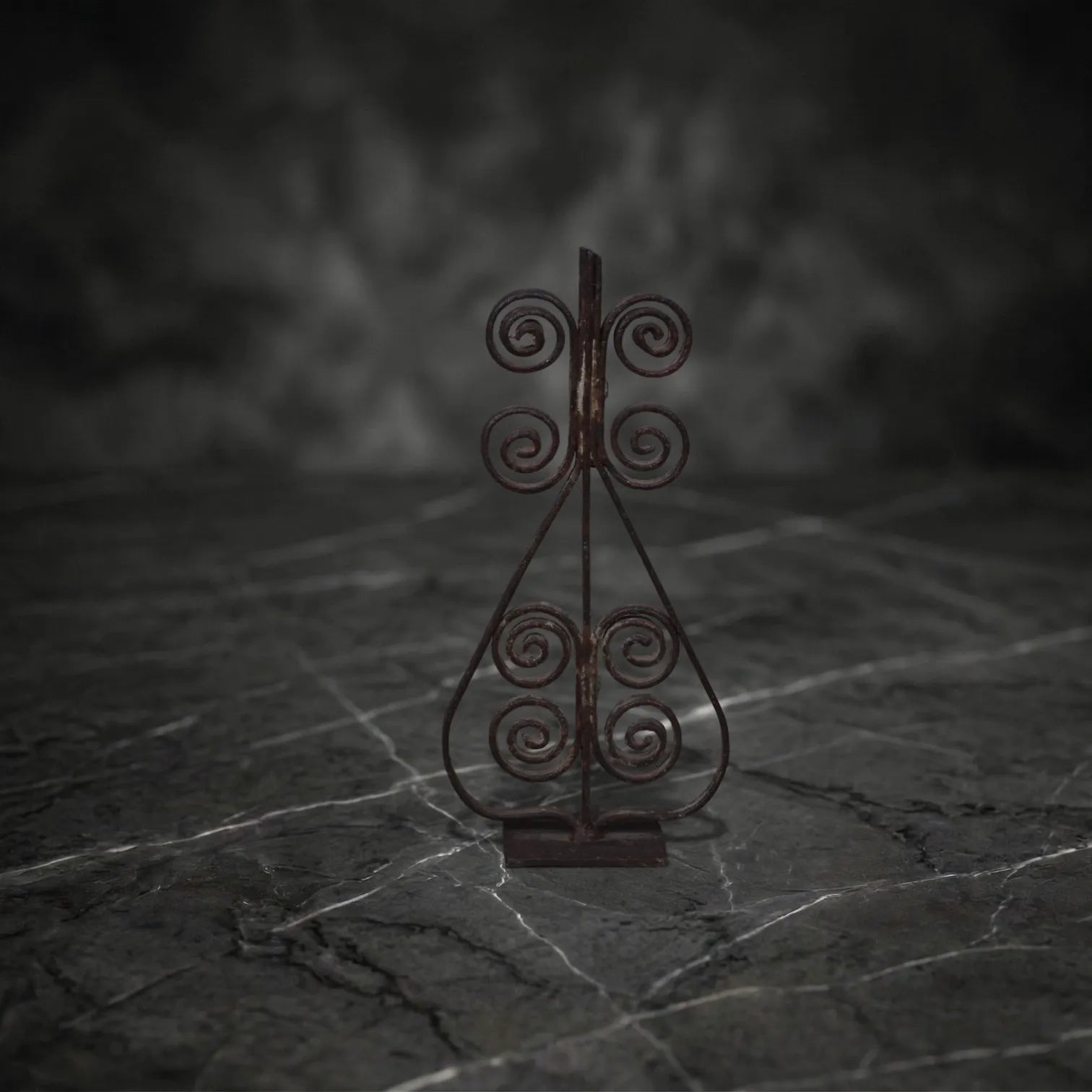 Vintage Wrought Iron Scrollwork Finial