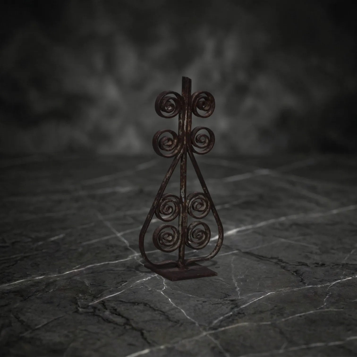 Vintage Wrought Iron Scrollwork Finial