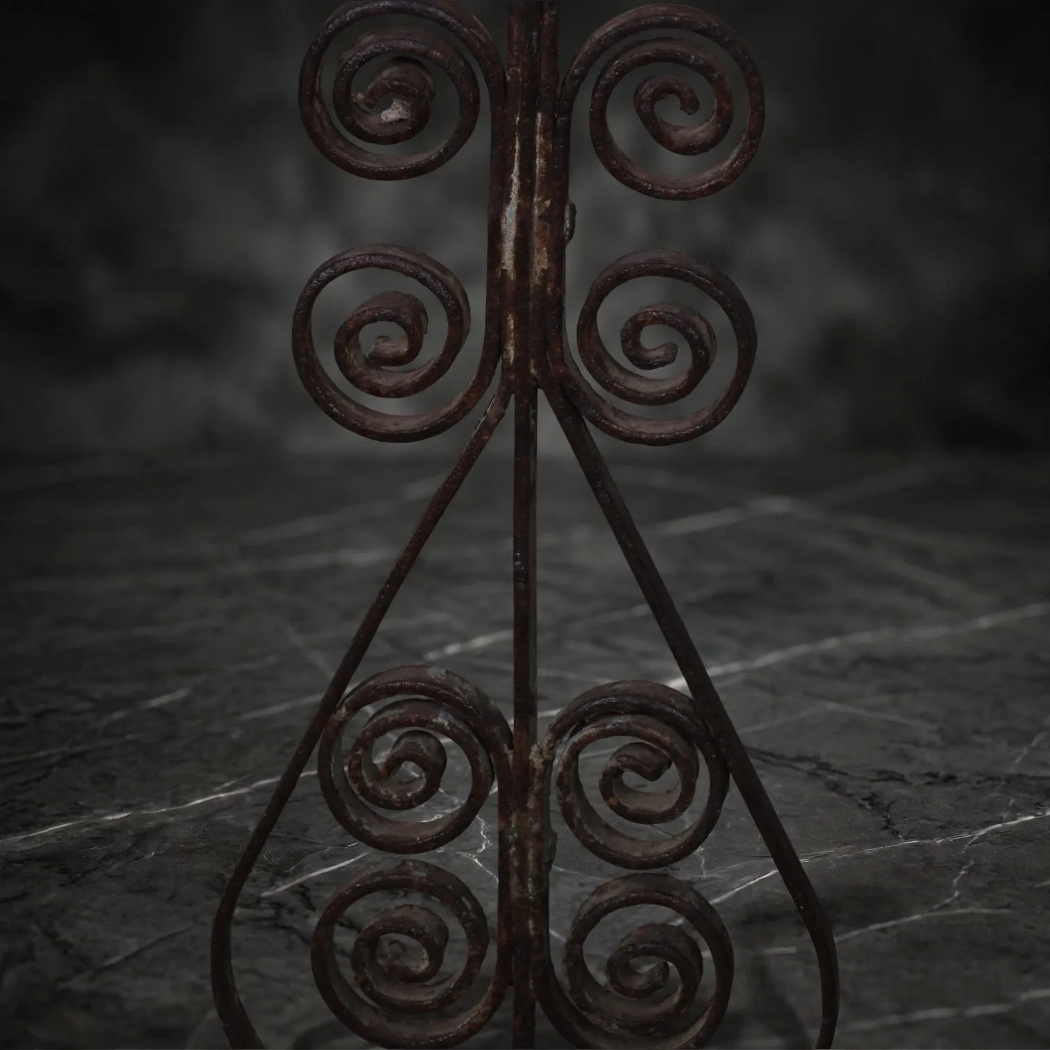Vintage Wrought Iron Scrollwork Finial