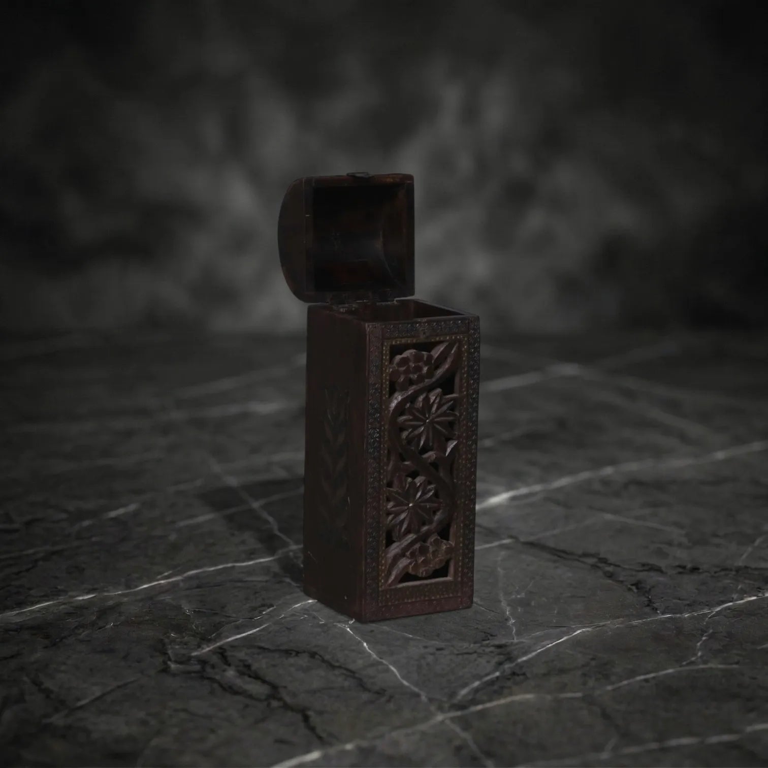 Hand-Carved Wooden Wine Box
