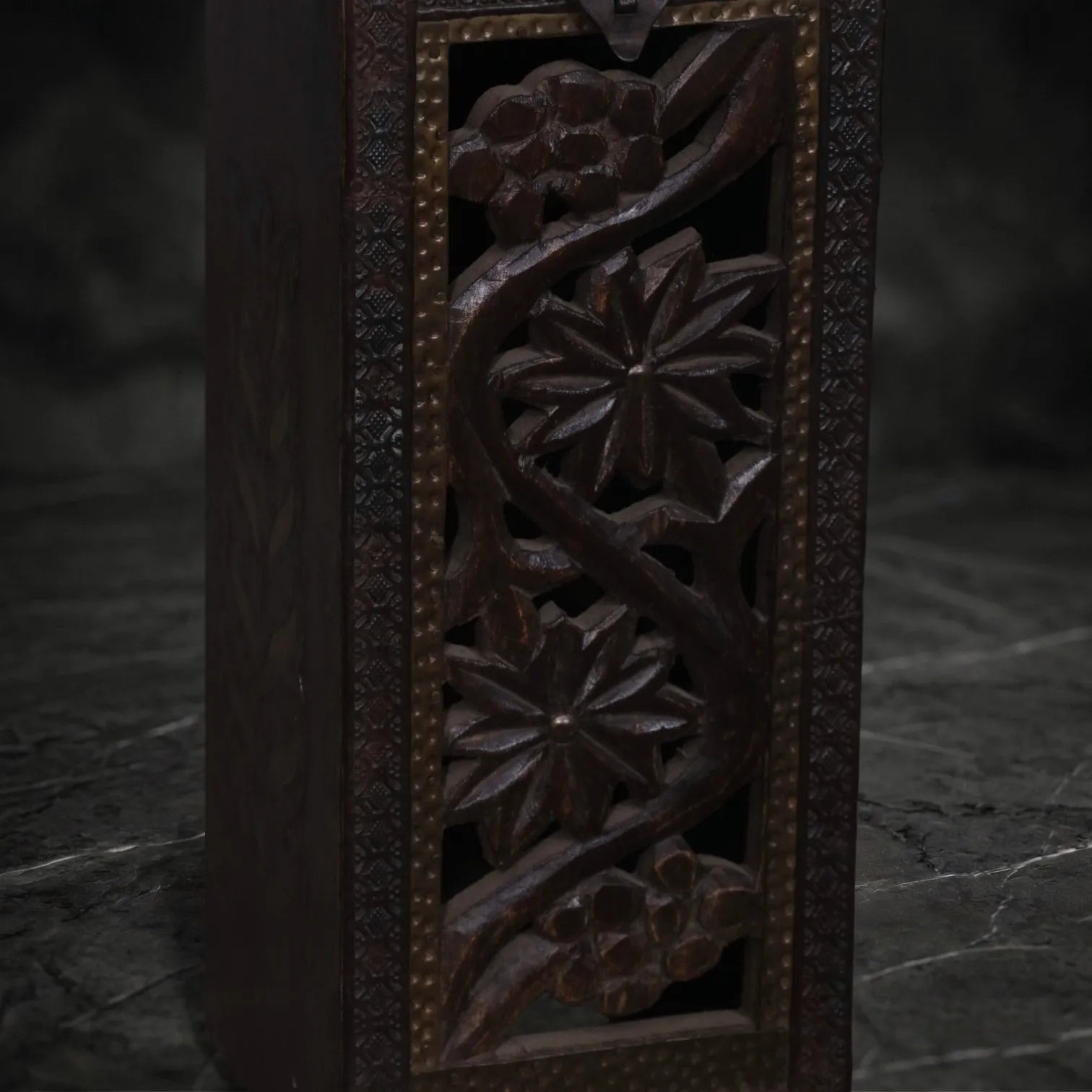 Hand-Carved Wooden Wine Box
