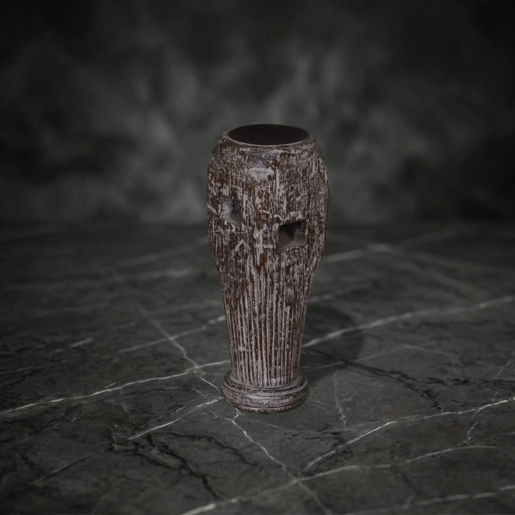 Vintage Hand-Carved Wooden Pillar Base