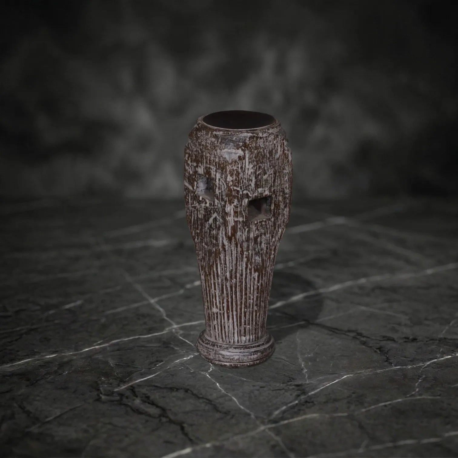 Vintage Hand-Carved Wooden Pillar Base