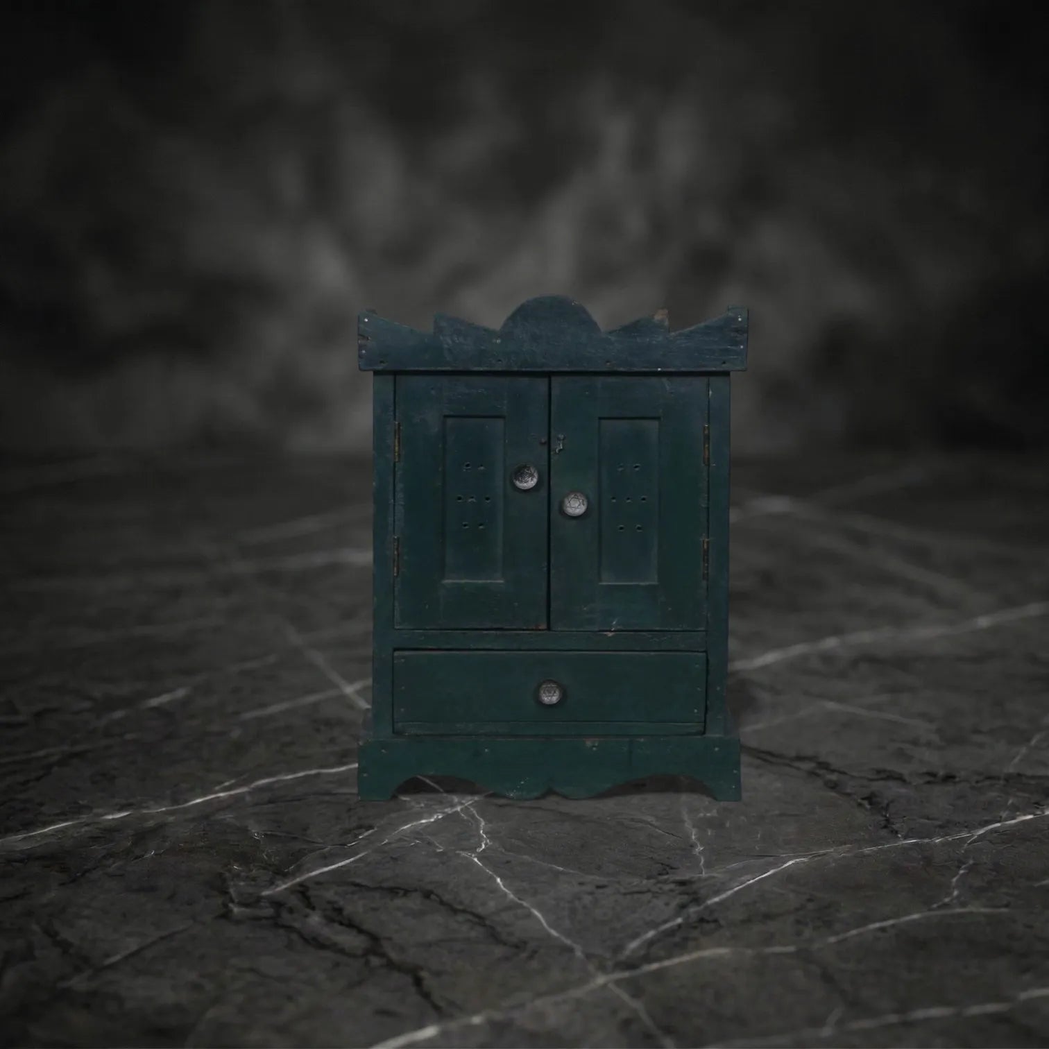 Vintage Green Handcrafted Cabinet