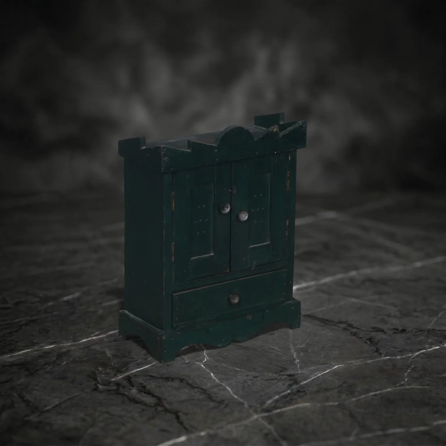 Vintage Green Handcrafted Cabinet