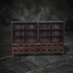 Industrial Apothecary Display Sideboard