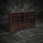 Industrial Apothecary Display Sideboard