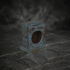 Vintage Distressed Turquoise Wall-Mounted Lantern