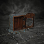 Vintage Distressed Turquoise Wall-Mounted Lantern