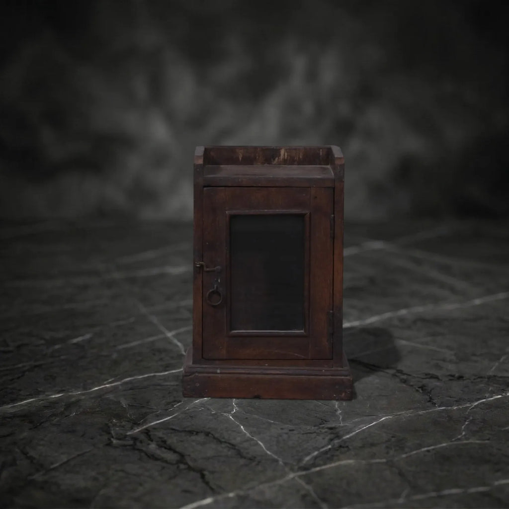 Antique Wooden Wall-Mounted Display Cabinet