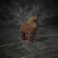 Antique Polychrome Wooden Lion (Singha) Guardian Sculpture
