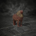 Antique Polychrome Wooden Lion (Singha) Guardian Sculpture