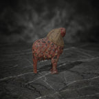 Antique Polychrome Wooden Lion (Singha) Guardian Sculpture