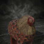 Antique Polychrome Wooden Lion (Singha) Guardian Sculpture