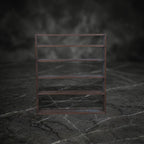 Vintage Industrial Wood & Blue Pigment Open Bookshelf