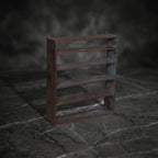 Vintage Industrial Wood & Blue Pigment Open Bookshelf